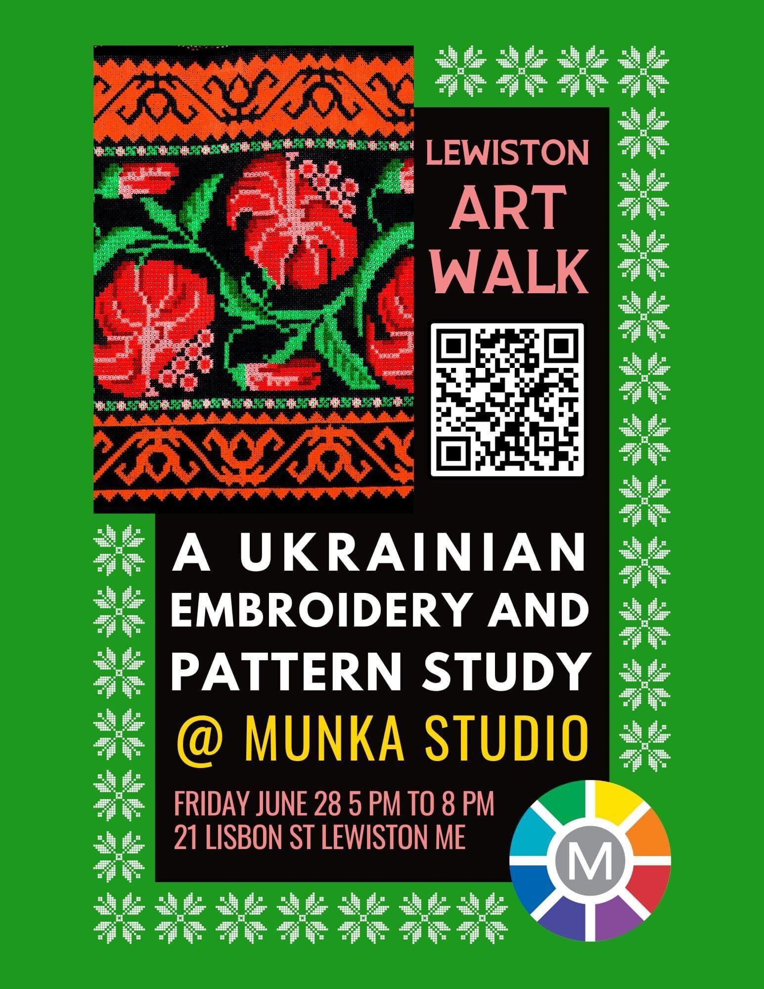 June Art Walk and Ukrainian embroidery and pattern study