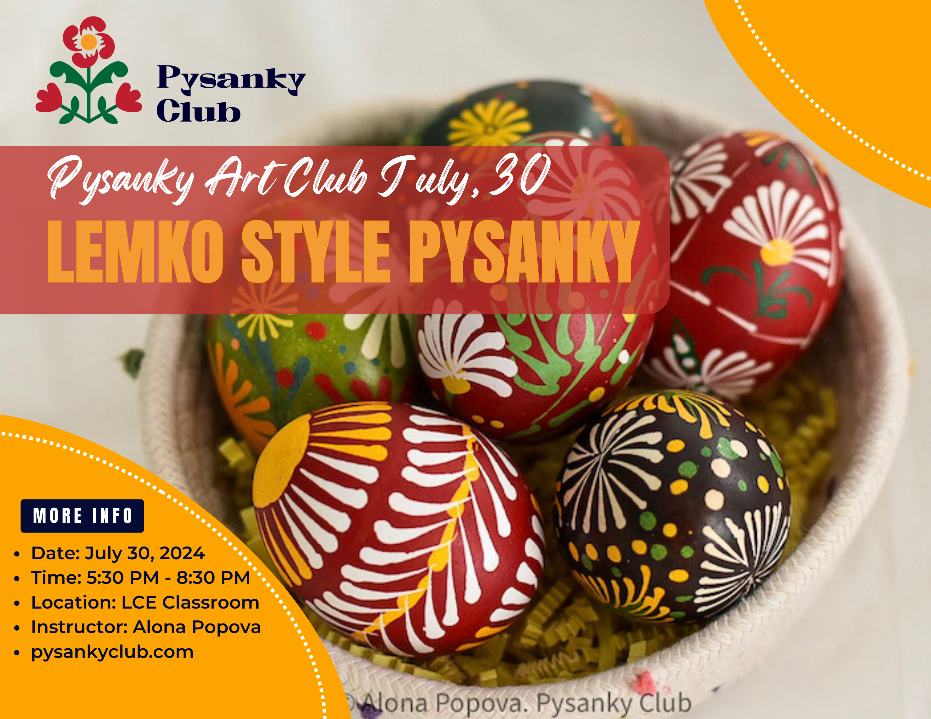 Pysanky Art Club July: Lemko Style Pysanky