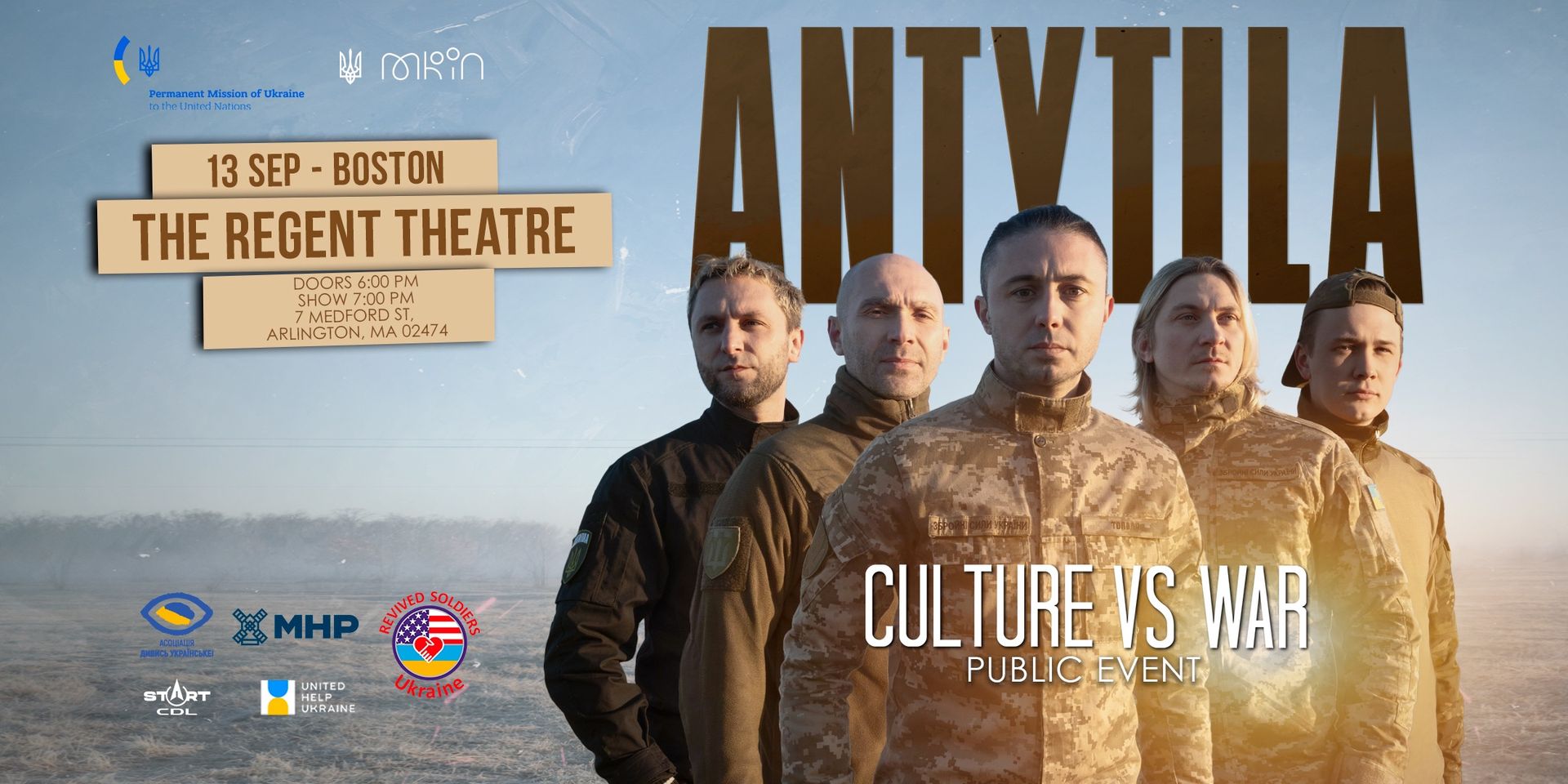 Boston: ANTYTILA “Culture vs War” US Charity Tour