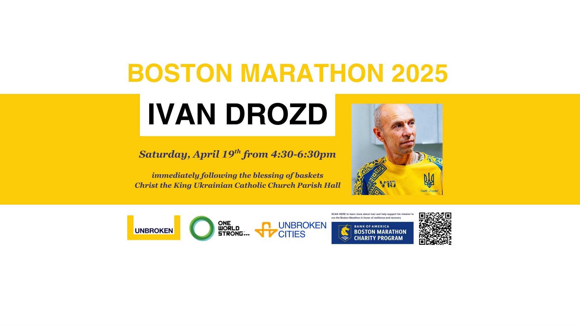 Meet & Greet Ivan Drozd - Unbroken Boston Marathon runner